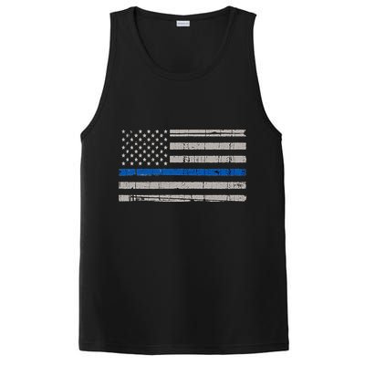 Thin Blue Line Flag  Police Pocket Size Flag PosiCharge Competitor Tank