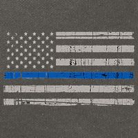 Thin Blue Line Flag  Police Pocket Size Flag Cotton Canvas Backpack