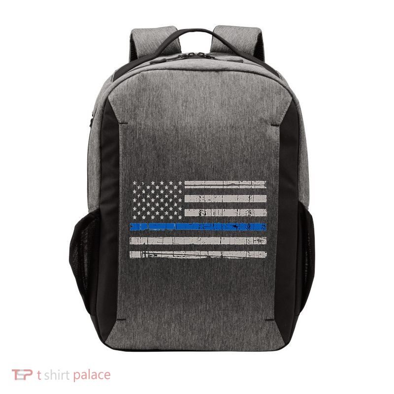 Thin Blue Line Flag  Police Pocket Size Flag Vector Backpack