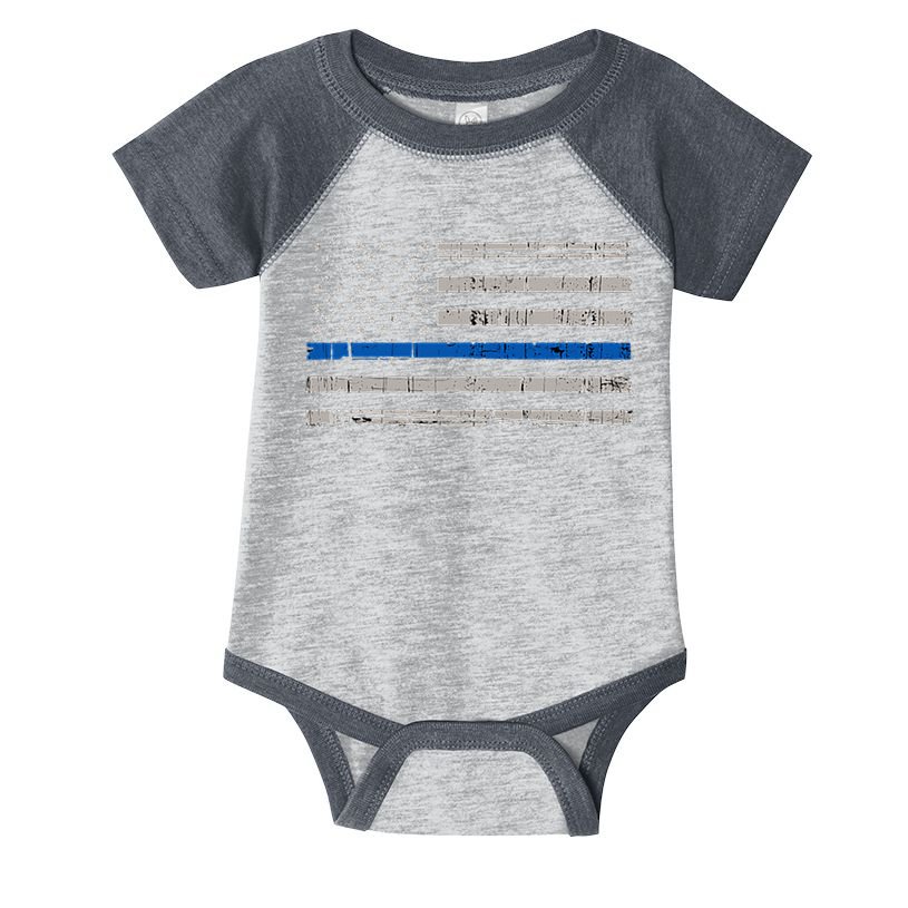 Thin Blue Line Flag  Police Pocket Size Flag Infant Baby Jersey Bodysuit