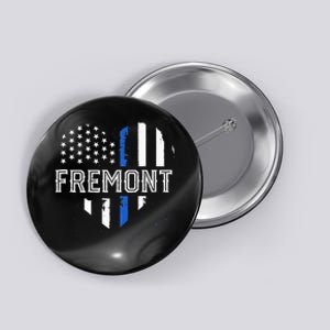 Thin Blue Line Heart Fremont CA Police Officer Patriotic Button