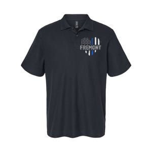 Thin Blue Line Heart Fremont CA Police Officer Patriotic Softstyle Adult Sport Polo