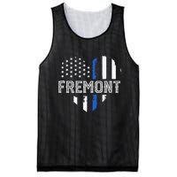 Thin Blue Line Heart Fremont CA Police Officer Patriotic Mesh Reversible Basketball Jersey Tank