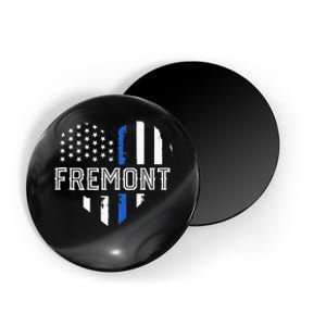 Thin Blue Line Heart Fremont CA Police Officer Patriotic Magnet