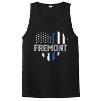 Thin Blue Line Heart Fremont CA Police Officer Patriotic PosiCharge Competitor Tank