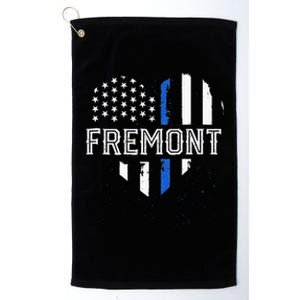 Thin Blue Line Heart Fremont CA Police Officer Patriotic Platinum Collection Golf Towel