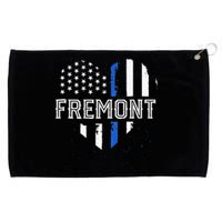 Thin Blue Line Heart Fremont CA Police Officer Patriotic Grommeted Golf Towel