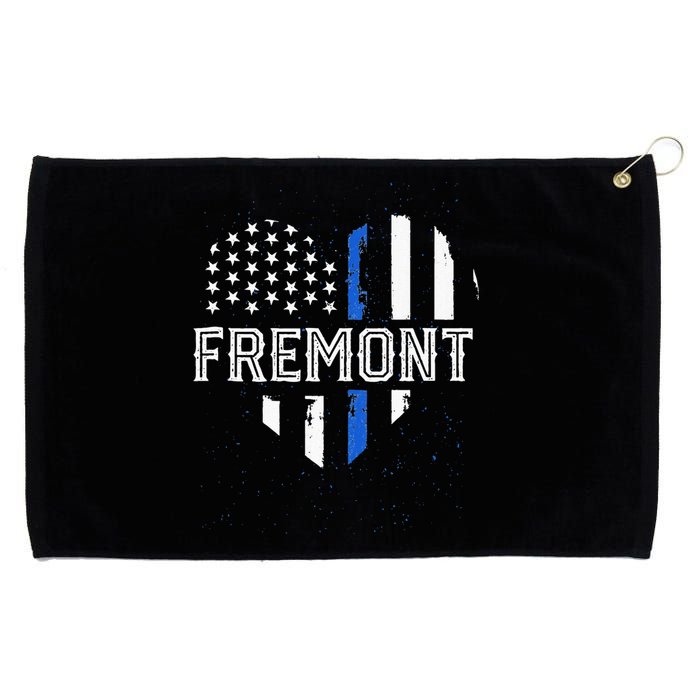 Thin Blue Line Heart Fremont CA Police Officer Patriotic Grommeted Golf Towel