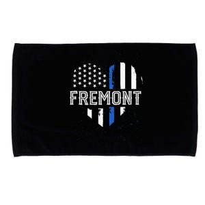 Thin Blue Line Heart Fremont CA Police Officer Patriotic Microfiber Hand Towel