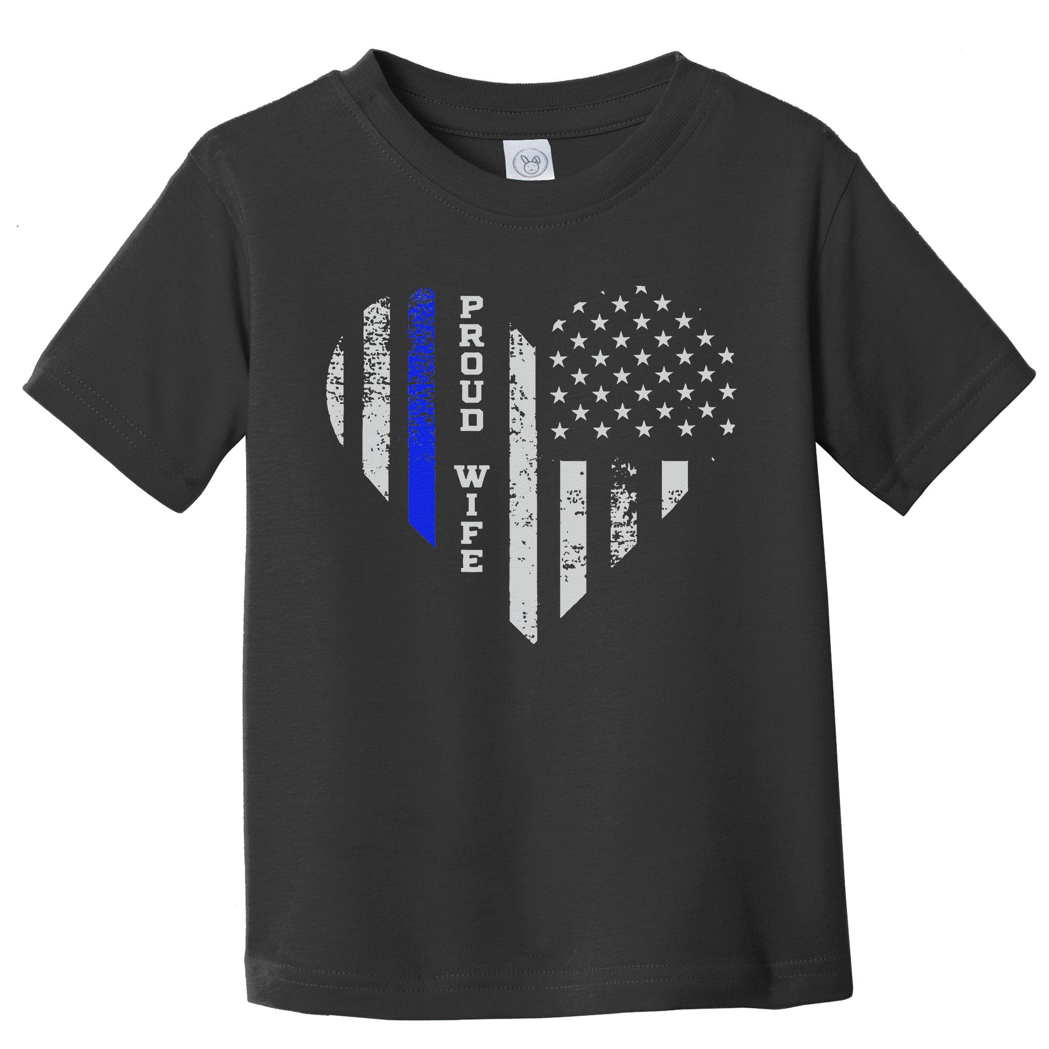Thin Blue Line Heart Wife Of Police Proud USA Toddler T-Shirt