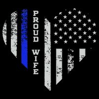 Thin Blue Line Heart Wife Of Police Proud USA Toddler T-Shirt