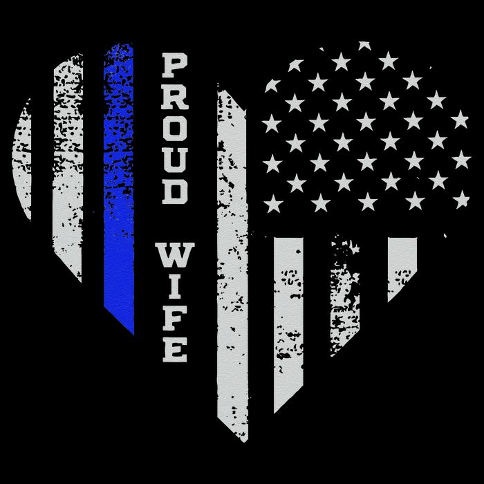 Thin Blue Line Heart Wife Of Police Proud USA Toddler T-Shirt