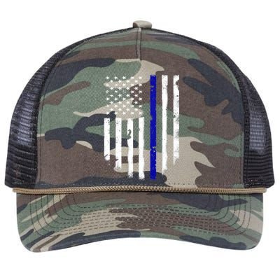 Thin Blue Line American Flag Shirt Cool Police Support Tee Retro Rope Trucker Hat Cap