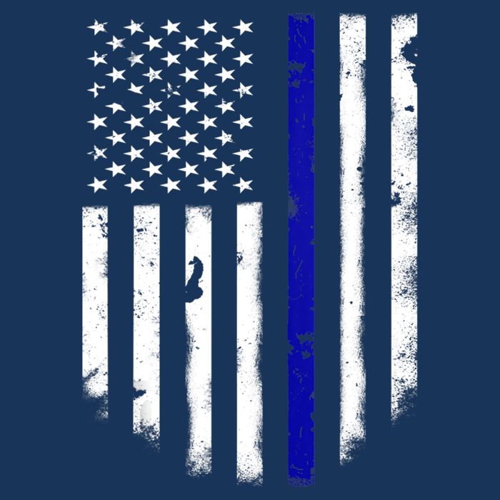 Thin Blue Line American Flag Shirt Cool Police Support Tee Bucket Hat