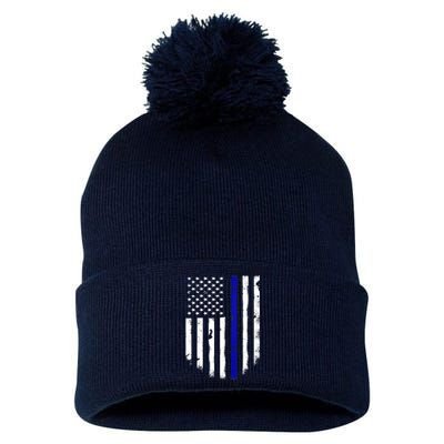 Thin Blue Line American Flag Shirt Cool Police Support Tee Pom Pom 12in Knit Beanie