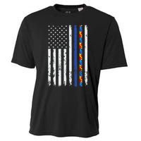 Thin Blue Line Police Support Autism 4th July Mom Dad Flag Cooling Performance Crew T-Shirt