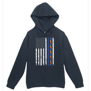 Thin Blue Line Police Support Autism 4th July Mom Dad Flag Urban Pullover Hoodie