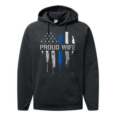 Thin Blue Line Police Police Officer Wife Gift Performance Fleece Hoodie