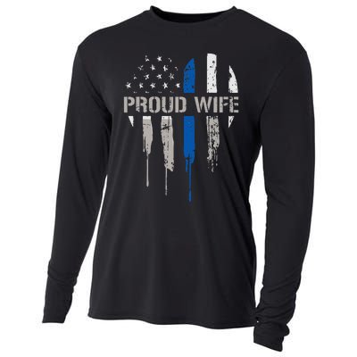 Thin Blue Line Police Police Officer Wife Gift Cooling Performance Long Sleeve Crew