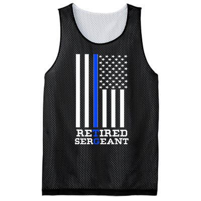 Thin Blue Line Retired Police Sergean Retirement Gift Mesh Reversible Basketball Jersey Tank