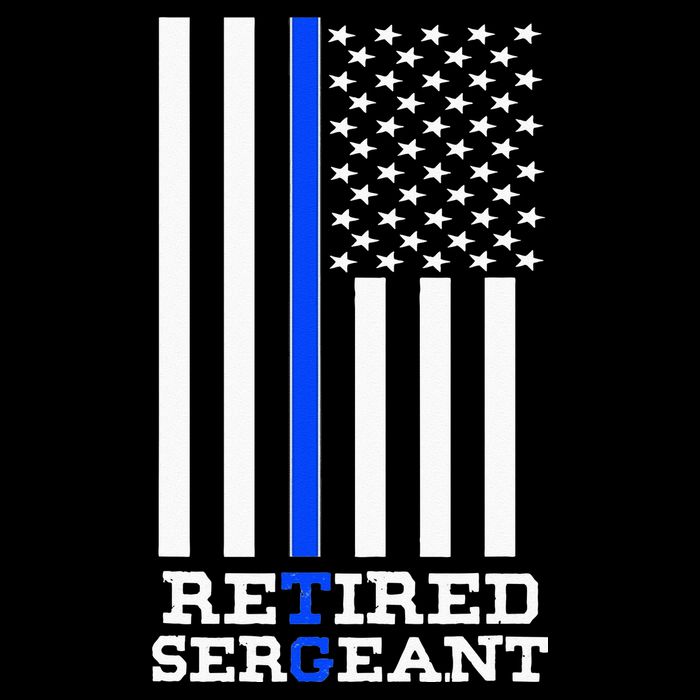 Thin Blue Line Retired Police Sergean Retirement Gift Premium T-Shirt