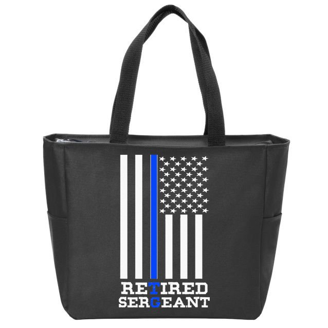 Thin Blue Line Retired Police Sergean Retirement Gift Zip Tote Bag