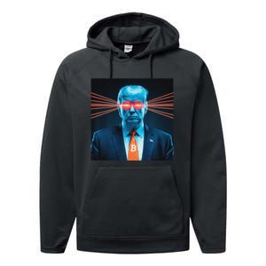 Trump Bitcoin Laser Eyes Crypto Fan Cryptocurrency Investor Performance Fleece Hoodie