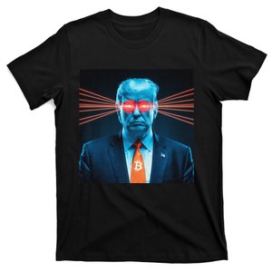 Trump Bitcoin Laser Eyes Crypto Fan Cryptocurrency Investor T-Shirt