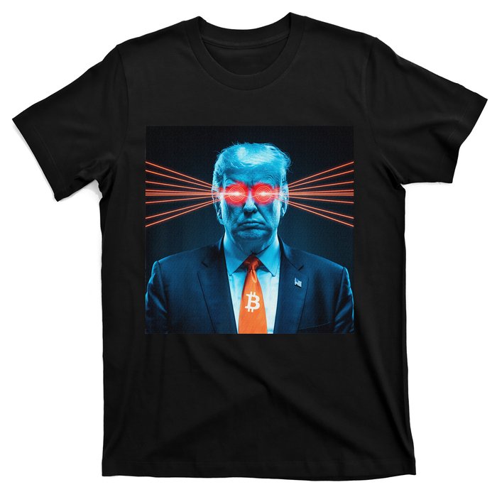 Trump Bitcoin Laser Eyes Crypto Fan Cryptocurrency Investor T-Shirt