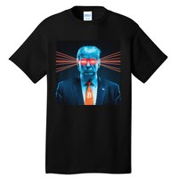 Trump Bitcoin Laser Eyes Crypto Fan Cryptocurrency Investor Tall T-Shirt