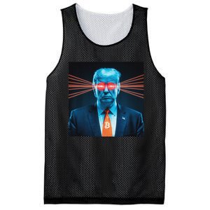 Trump Bitcoin Laser Eyes Crypto Fan Cryptocurrency Investor Mesh Reversible Basketball Jersey Tank