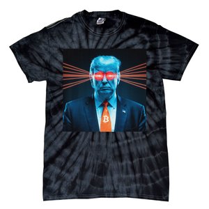 Trump Bitcoin Laser Eyes Crypto Fan Cryptocurrency Investor Tie-Dye T-Shirt