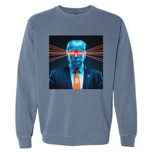 Trump Bitcoin Laser Eyes Crypto Fan Cryptocurrency Investor Garment-Dyed Sweatshirt