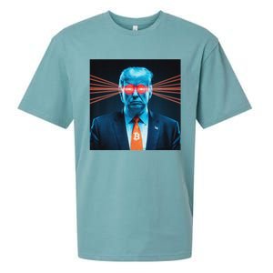 Trump Bitcoin Laser Eyes Crypto Fan Cryptocurrency Investor Sueded Cloud Jersey T-Shirt