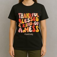 Thankful Blessed Lunch Lady Fall Vibes Thanksgiving T-Shirt
