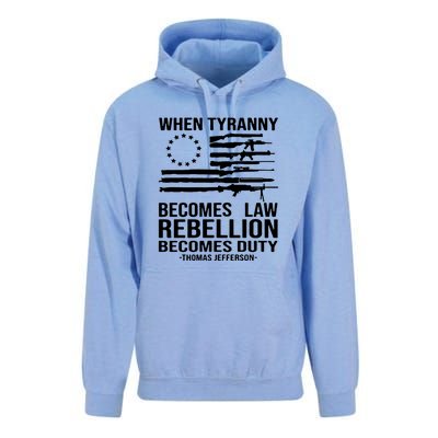 Tyranny Becomes Law Rebellion Becomes Duty Quote Unisex Surf Hoodie