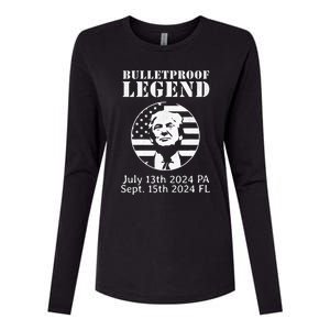 Trump Bulletproof Legend You Missed Again Twice Pa Fl Golf Womens Cotton Relaxed Long Sleeve T-Shirt