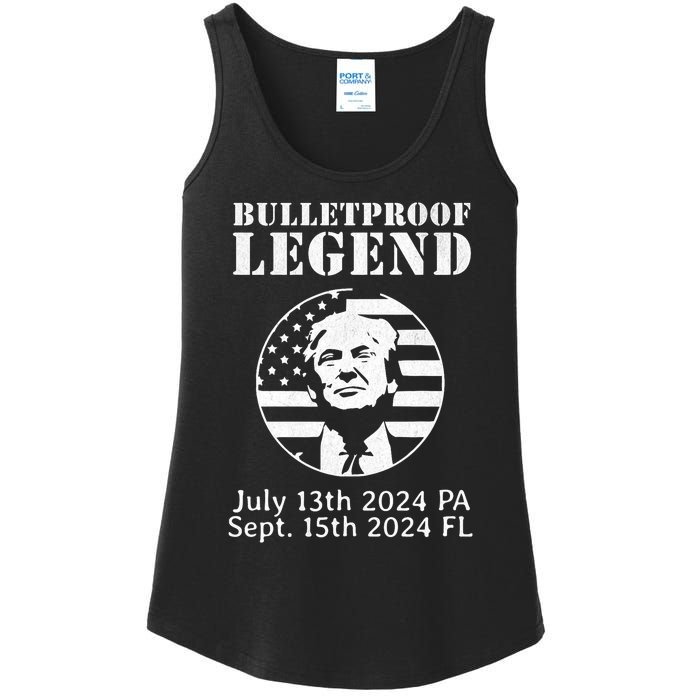 Trump Bulletproof Legend You Missed Again Twice Pa Fl Golf Ladies Essential Tank