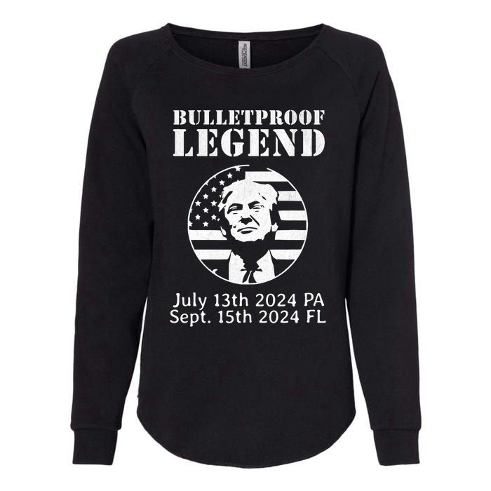 Trump Bulletproof Legend You Missed Again Twice Pa Fl Golf Womens California Wash Sweatshirt