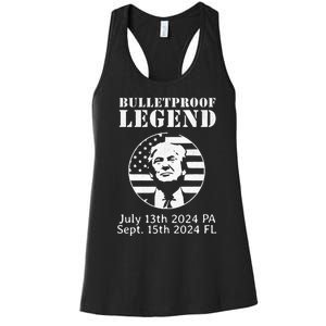 Trump Bulletproof Legend You Missed Again Twice Pa Fl Golf Women's Racerback Tank