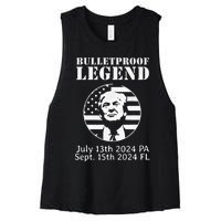 Trump Bulletproof Legend You Missed Again Twice Pa Fl Golf Women's Racerback Cropped Tank