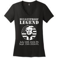 Trump Bulletproof Legend You Missed Again Twice Pa Fl Golf Women's V-Neck T-Shirt