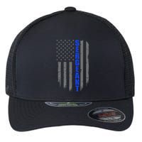 Thin Blue Line Flag For Police Sergeant Flexfit Unipanel Trucker Cap
