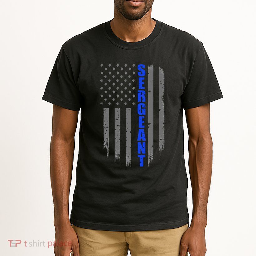 Thin Blue Line Flag For Police Sergeant Tall T-Shirt