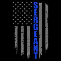 Thin Blue Line Flag For Police Sergeant Sustainable Bucket Hat
