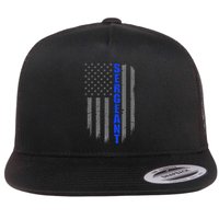 Thin Blue Line Flag For Police Sergeant Flat Bill Trucker Hat
