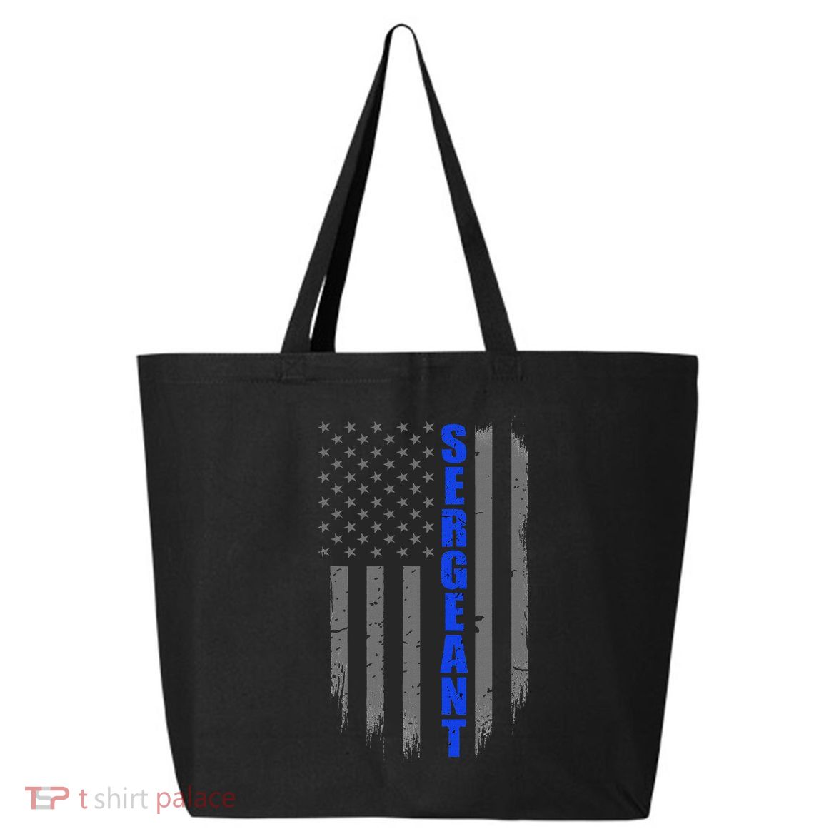 Thin Blue Line Flag For Police Sergeant 25L Jumbo Tote