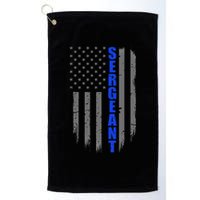 Thin Blue Line Flag For Police Sergeant Golf Towel