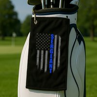 Thin Blue Line Flag For Police Sergeant Golf Towel