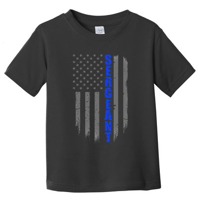 Thin Blue Line Flag For Police Sergeant Toddler T-Shirt